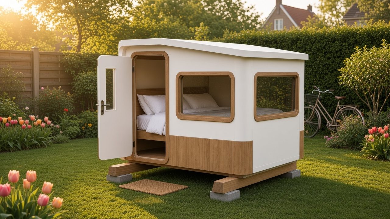 Logeerkamer huren voor in de tuin (impressie)